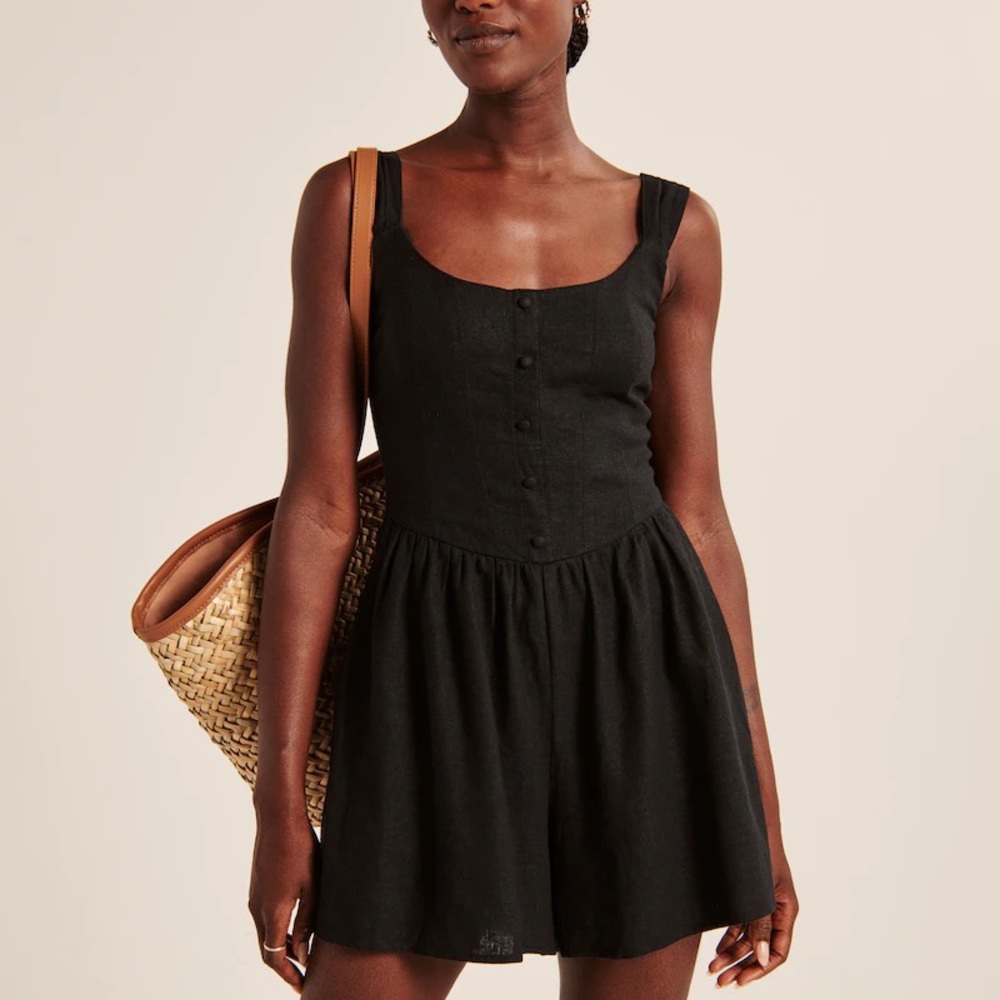 Abercrombie & Fitch Black Corset Romper